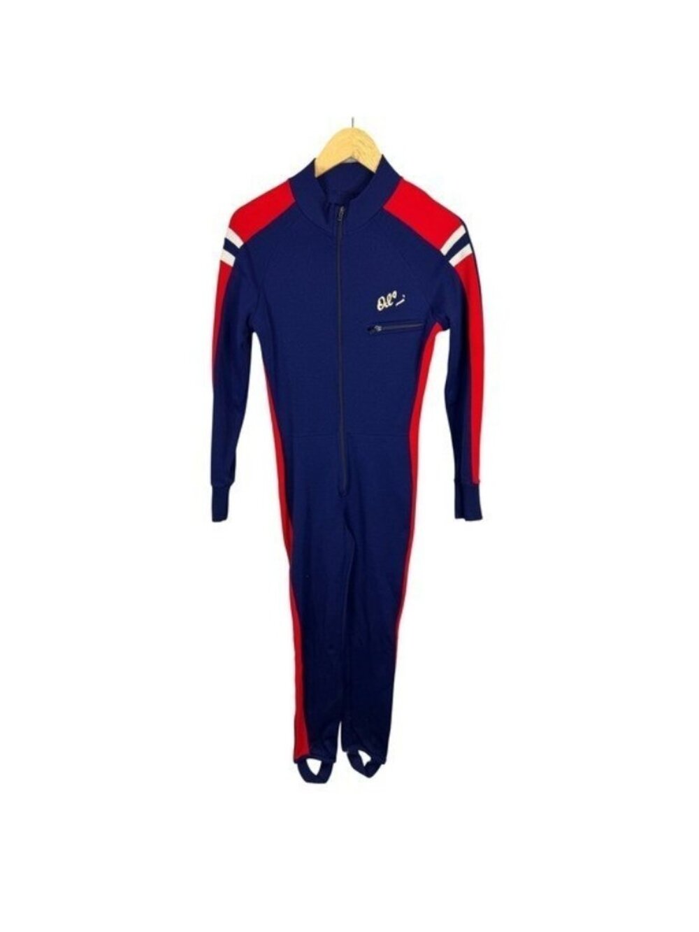 Odlo of Norway Vintage Mens XS Speed Suit Navy Red White Ski Racing One Piece